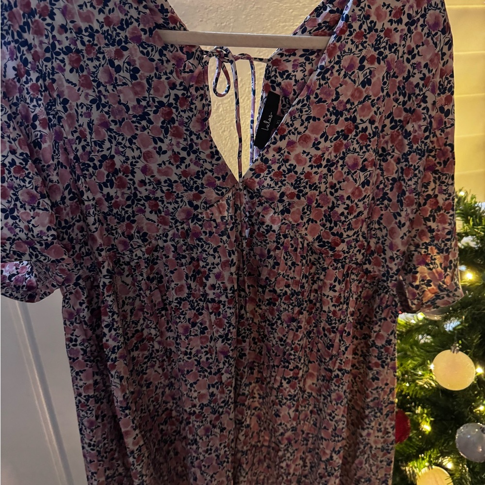 Lulu's Pink Floral Mini Dress